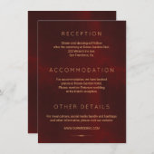 高級フォーマルブルゴーニュ金ゴールド結婚ゲスト詳細 エンクロージャーカード (正面/裏面)