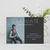 高級フラット写真卒業アナウ男らしンシ 案内状 (スタンド正面)