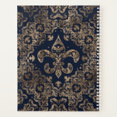 高級フルーアデリスオーナメント-金ゴールドと濃い青 プランナー手帳 (裏面)