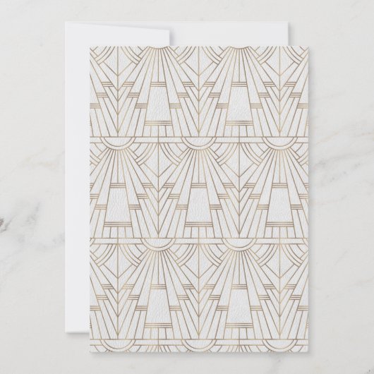 高級フルーアデリス金ゴールドアールデコ新年パーティー 招待状 (裏面)