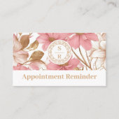 高級フローラウォーターカラーモノグラムクレストロゴブランド 予約カード (正面)