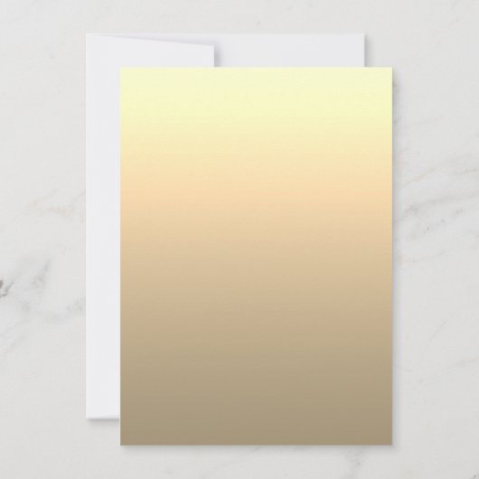 高級フローラエレガント金ゴールドウェディングレセプションカード (裏面)