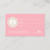 高級フローラボタニカルモノグラムクレストロゴブランド 予約カード (裏面)