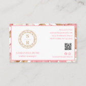 高級フローラボタニカルモノグラムクレストロゴブランド 名刺 (裏面)