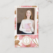 高級フローラボタニカルモノグラムクレストロゴブランド 名刺 (正面)