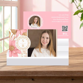 高級フローラボタニカルモノグラムクレストロゴブランド 名刺