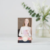 高級フローラボタニカルモノグラムクレストロゴブランド 名刺 (スタンド正面)