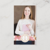 高級フローラボタニカルモノグラムクレストロゴブランド 名刺 (正面)