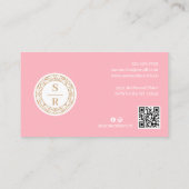 高級フローラボタニカルモノグラムロゴブランドフォト 名刺 (裏面)