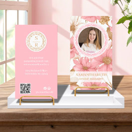 高級フローラボタニカルモノグラムロゴブランドフォト 名刺