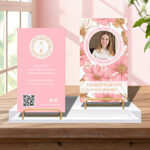 高級フローラボタニカルモノグラムロゴブランドフォト 名刺