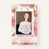 高級フローラボタニカルモノグラムロゴ水彩 バッジ (正面)