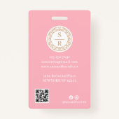 高級フローラボタニカルモノグラムロゴ水彩 バッジ (裏面)