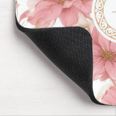 高級フローラボタニカルモノグラムロゴ水彩 マウスパッド (コーナー)