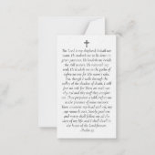 高級フローラ写真記念祈りの言葉カード ノートカード (裏面)