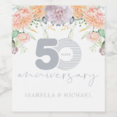 高級フローラ結婚50周年 ワインラベル (シングルラベル)
