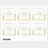 高級フローラ製品包装ラベルホワイト金ゴールド スクエアシール (シート)