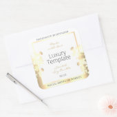 高級フローラ製品包装ラベルホワイト金ゴールド スクエアシール (封筒)