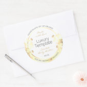 高級フローラ製品包装ラベルホワイト金ゴールド ラウンドシール (封筒)