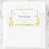 高級フローラ製品包装ラベルホワイト金ゴールド 長方形シール (バッグ)