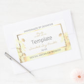 高級フローラ製品包装ラベルホワイト金ゴールド 長方形シール (封筒)
