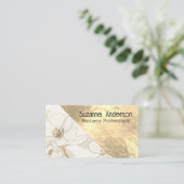 高級フローラ |金ゴールドメタルテクスチャ 名刺 (スタンド正面)