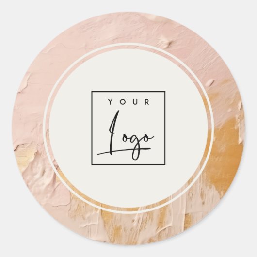 高級ブッシュピンク金ゴールド絵を描油ロゴビジネス ラウンドシール (正面)