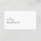 高級ブティックのカリグラフィーQRコード ホワイト 名刺 (正面)