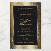 高級ブラウンスパークルグリッターフレーム製品ラベル フードラベル (シングルラベル)