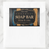 高級ブラックきらめく手作りソープキャンドルラベル 長方形シール (バッグ)