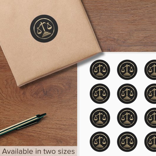 高級ブラックと司法はかりで測金ゴールド ラウンドシール