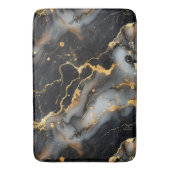 高級ブラックと金ゴールドの大理石の背景 バスマット (正面縦)