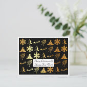 高級ブラックと金ゴールドクリスマスカード シーズンポストカード (スタンド正面)