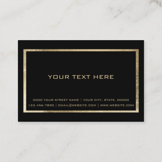 高級ブラックと金ゴールドフレームVIPカードクラブ会員 名刺 (裏面)