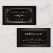 高級ブラックと金ゴールド 名刺 (正面/裏面)