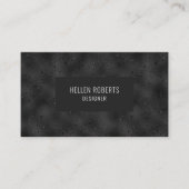 高級ブラックのモノクロ背景スクエアブシン 名刺 (正面)