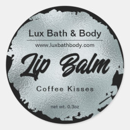 高級ブラックシルバーフォイルモダン製品ラベル ラウンドシール