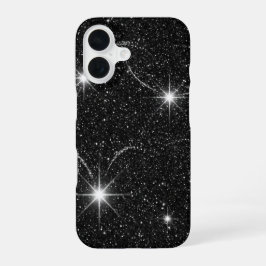 高級ブラックナイトスカイスターリースパークルiPhone 16 カ iPhone 16ケース