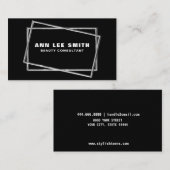高級ブラックビジネスカード – 金ゴールド/シルバーフォイル！ 名刺 (正面/裏面)