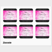 高級ブラックピンクグリッター製品包装ラベル スクエアシール (シート)