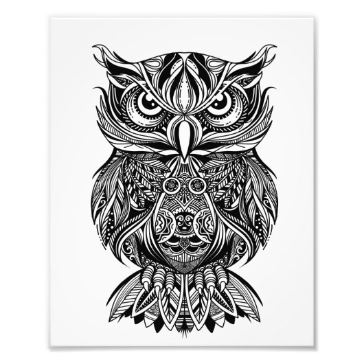 高級ブラックフクロウ鳥自然カスタム名刺 フォトプリント            (正面)