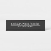 高級ブラック実在エテート デスクネームプレート (正面)