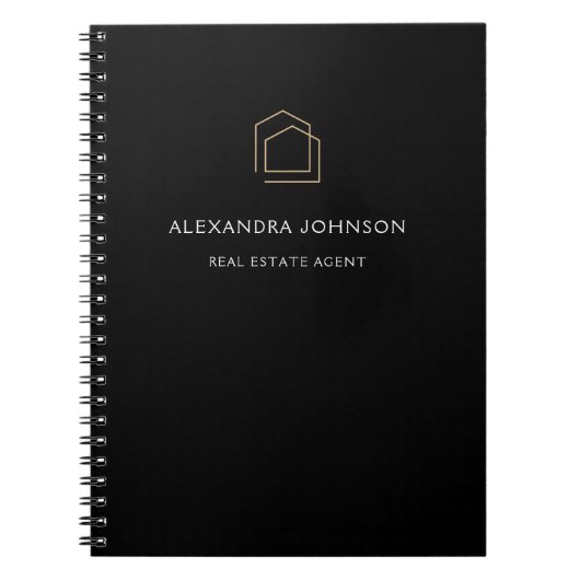 高級ブラック実在エテート ノートブック (正面)