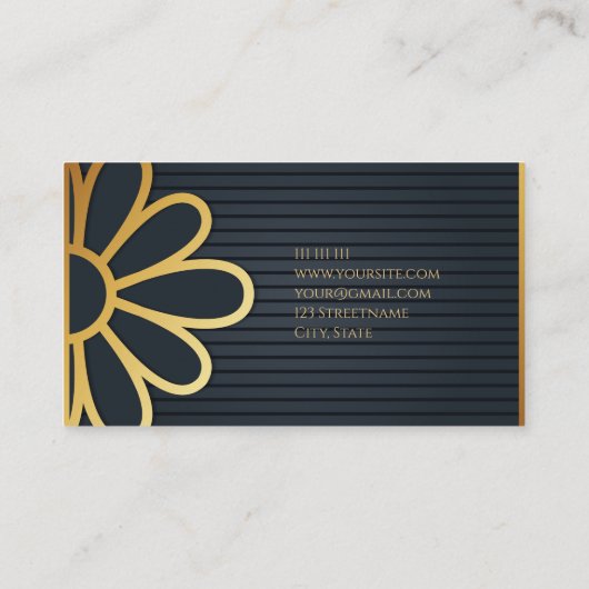 高級ブラック金ゴールドエレガント公証人名刺 名刺 (裏面)