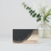 高級ブラック金ゴールドエレガント弁護士名刺 名刺 (スタンド正面)