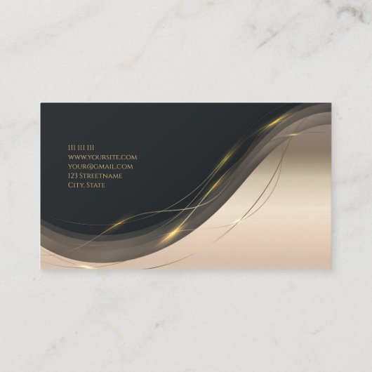 高級ブラック金ゴールドエレガント弁護士名刺 名刺 (裏面)