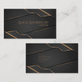 高級ブラック金ゴールドエレガント弁護士名刺 名刺 (正面/裏面)