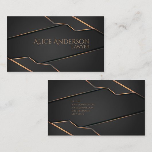 高級ブラック金ゴールドエレガント弁護士名刺 名刺 (正面/裏面)