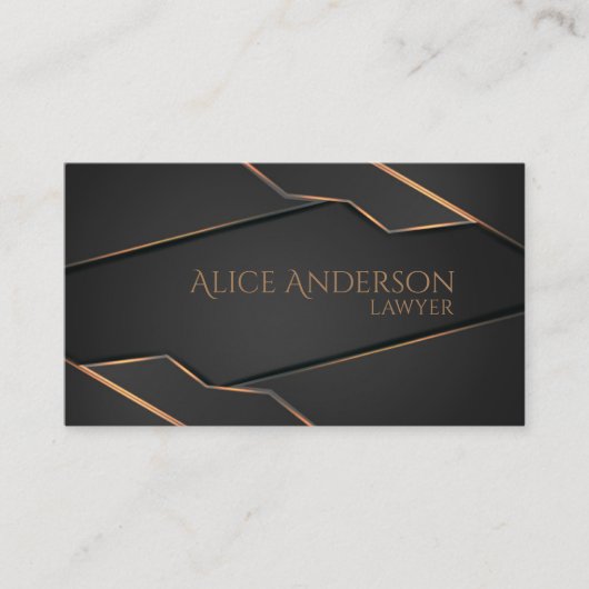 高級ブラック金ゴールドエレガント弁護士名刺 名刺 (正面)