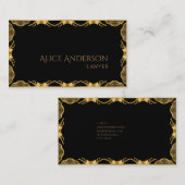 高級ブラック金ゴールドエレガント弁護士名刺 名刺 (正面/裏面)